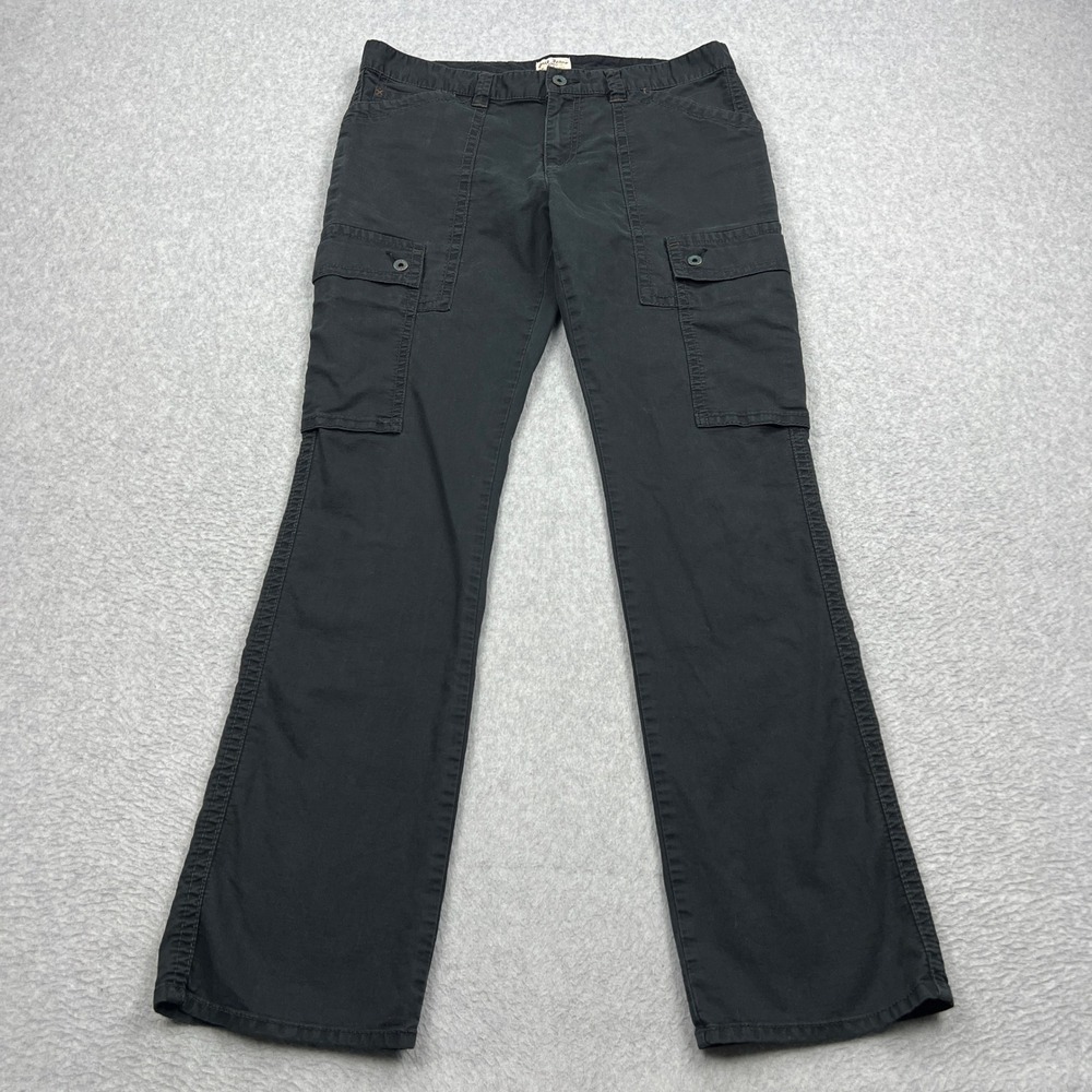 Polo Jeans Cargo Pants Womens 10 Black Straight Leg Utility Stretch Pockets Y2K
